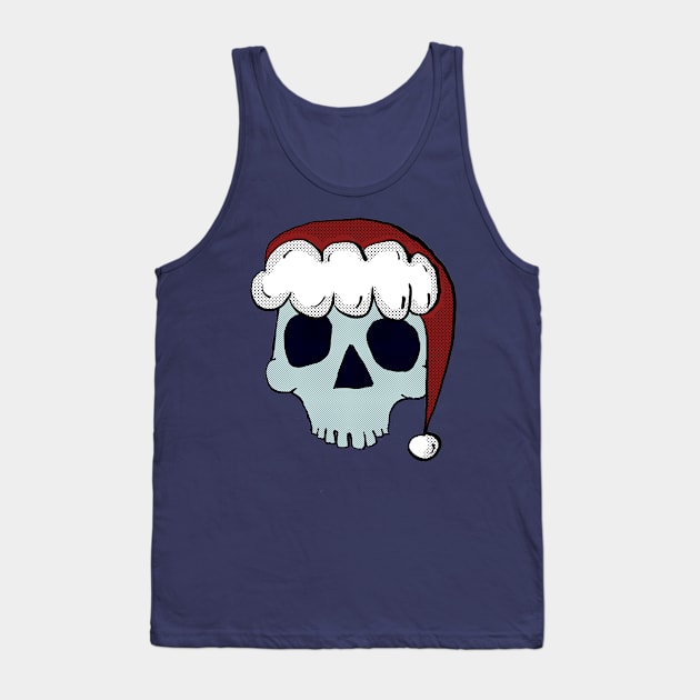 Santa Cap Blue Skull Tank Top by Eric03091978